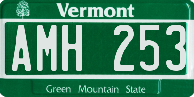 VT license plate AMH253