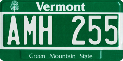 VT license plate AMH255