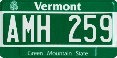 VT license plate AMH259