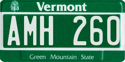 VT license plate AMH260