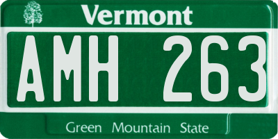VT license plate AMH263