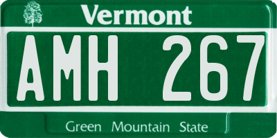 VT license plate AMH267
