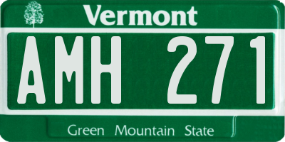 VT license plate AMH271