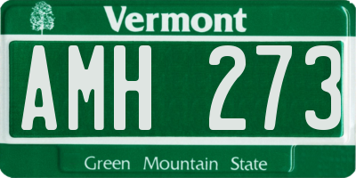 VT license plate AMH273