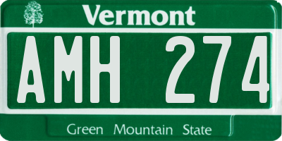 VT license plate AMH274