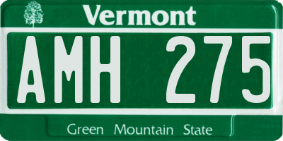 VT license plate AMH275