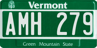 VT license plate AMH279