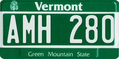 VT license plate AMH280