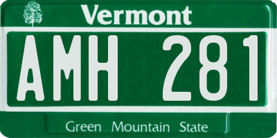 VT license plate AMH281