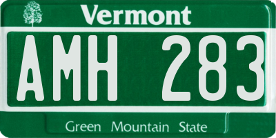 VT license plate AMH283