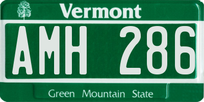 VT license plate AMH286