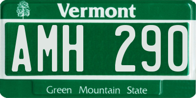 VT license plate AMH290