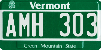 VT license plate AMH303