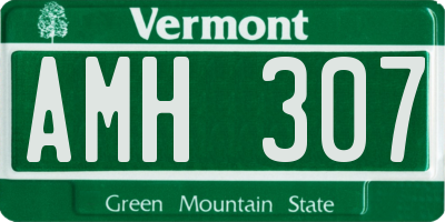 VT license plate AMH307