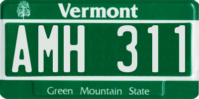 VT license plate AMH311
