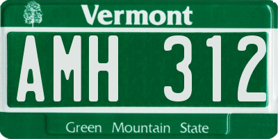 VT license plate AMH312