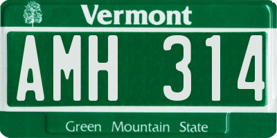 VT license plate AMH314