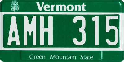 VT license plate AMH315