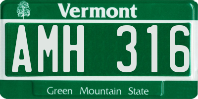 VT license plate AMH316