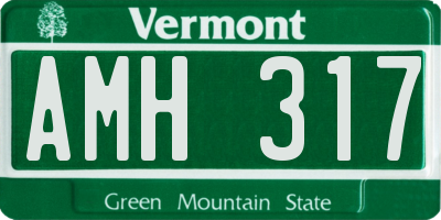 VT license plate AMH317