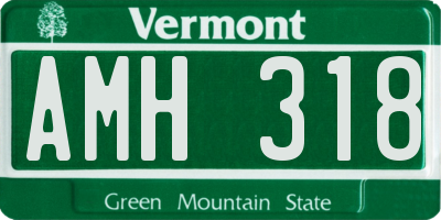 VT license plate AMH318