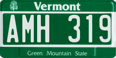 VT license plate AMH319