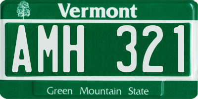 VT license plate AMH321