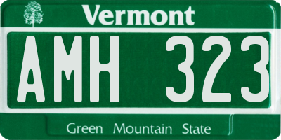 VT license plate AMH323