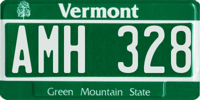 VT license plate AMH328