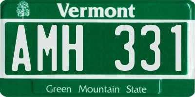 VT license plate AMH331