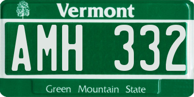 VT license plate AMH332
