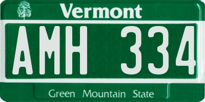 VT license plate AMH334