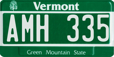VT license plate AMH335