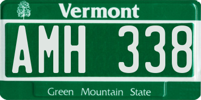 VT license plate AMH338