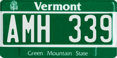 VT license plate AMH339