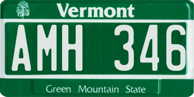 VT license plate AMH346