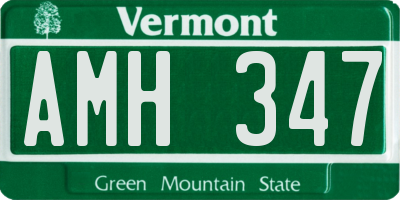 VT license plate AMH347