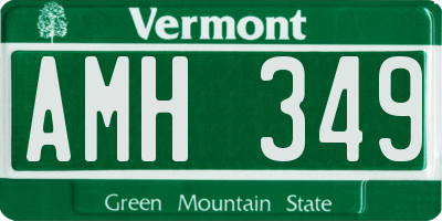 VT license plate AMH349