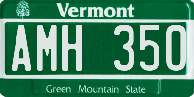 VT license plate AMH350