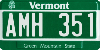 VT license plate AMH351