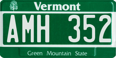 VT license plate AMH352