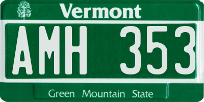 VT license plate AMH353