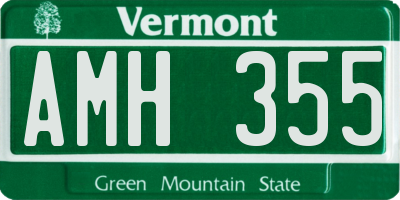 VT license plate AMH355