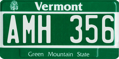 VT license plate AMH356