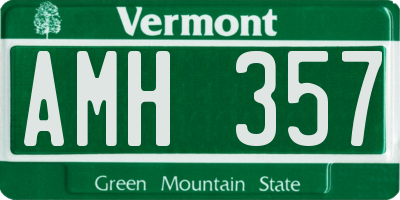 VT license plate AMH357