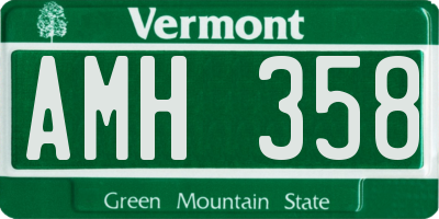 VT license plate AMH358