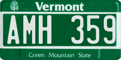 VT license plate AMH359