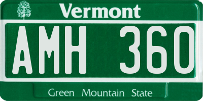 VT license plate AMH360