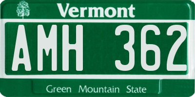 VT license plate AMH362