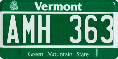 VT license plate AMH363